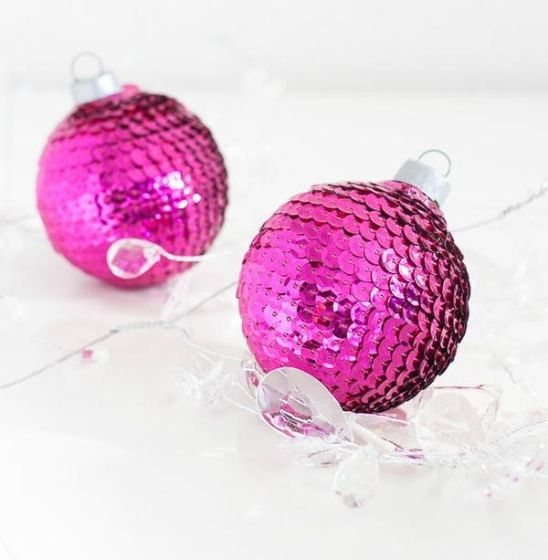 Simple Sequin Homemade Christmas Ornaments Simple Sequin Homemade Christmas Ornaments