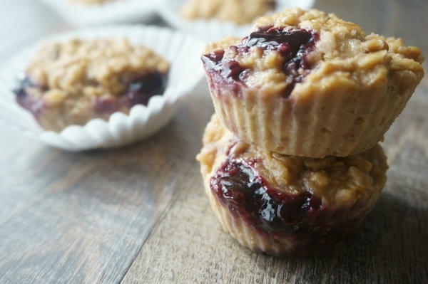 Peanut Butter and Jelly Oatmeal Muffins Peanut Butter and Jelly Oatmeal Muffins