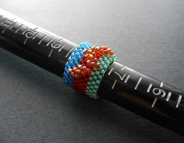 Peyote Stitch Cluster Ring Peyote Stitch Cluster Ring