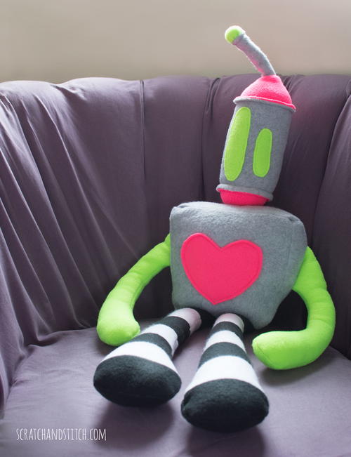 Stuffed Robot Pattern Love Bot Stuffed Robot Pattern: Love Bot
