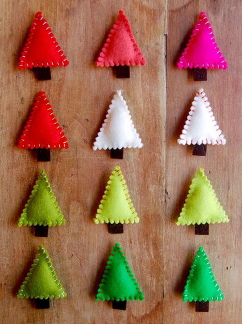 Felt Christmas Tree Pins Felt Christmas Tree Pins
