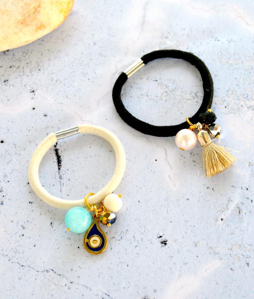 Greek Chic Beaded Ponytail Holders Greek Chic Beaded Ponytail Holders