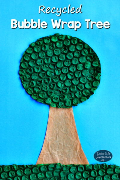 Recycled Bubble Wrap Tree Craft for Earth Day
