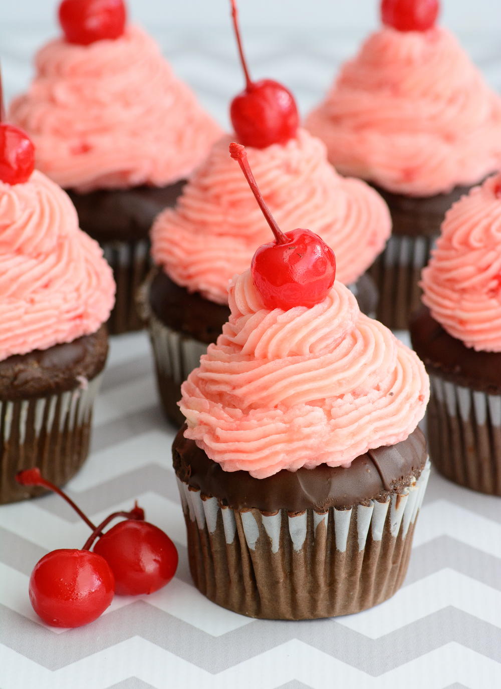 Sweet Chocolate Cherry Cupcakes | TheBestDessertRecipes.com