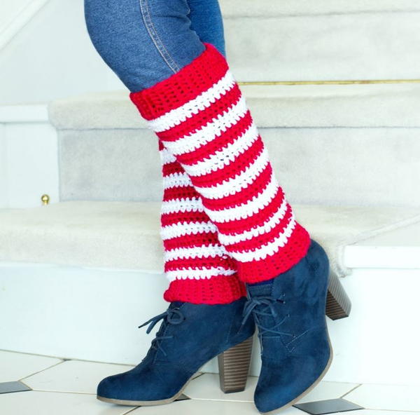 Crochet Candy Cane Leg Warmers Crochet Candy Cane Leg Warmers