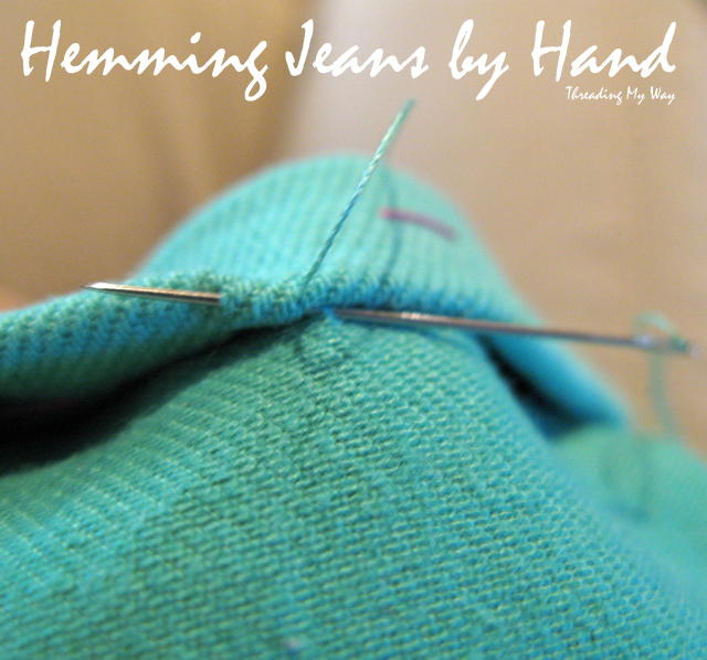 Hemming Jeans by Hand Hemming Jeans by Hand