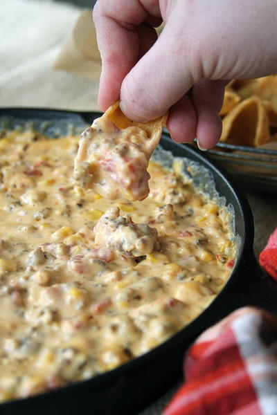 Cheesy Slow Cooker Sausage Dip