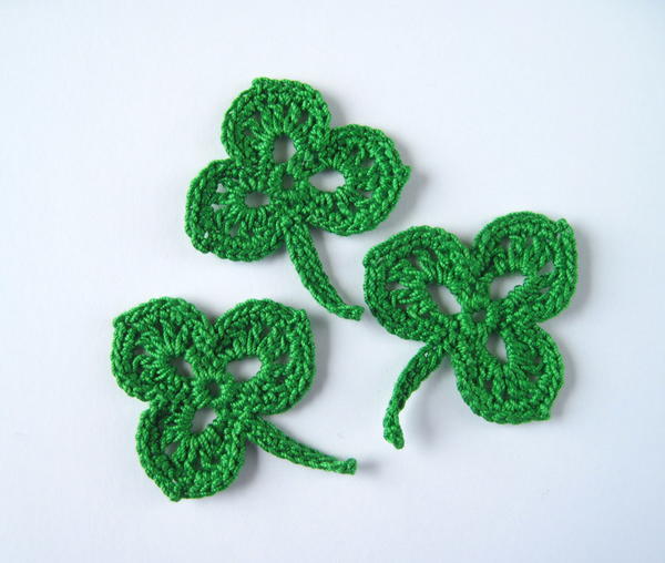 Crochet Shamrock Applique Crochet Shamrock Applique