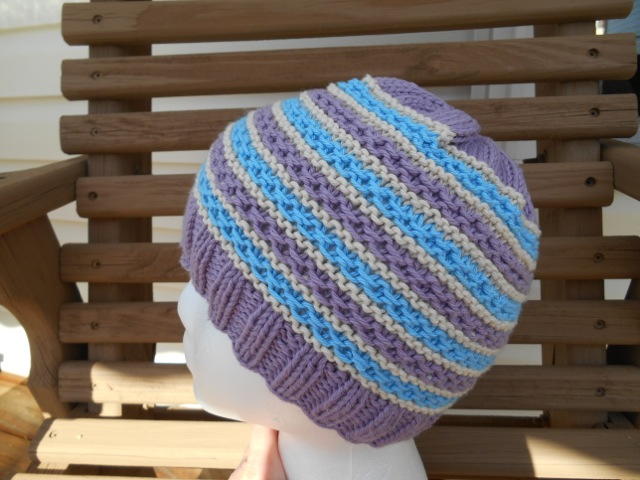 striped knit hat