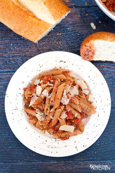 Penne with Tomato Basil Cream Sauce Penne with Tomato Basil Cream Sauce