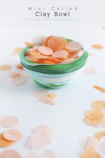 Mini Marbled Coil Clay Bowl Mini Marbled Coil Clay Bowl