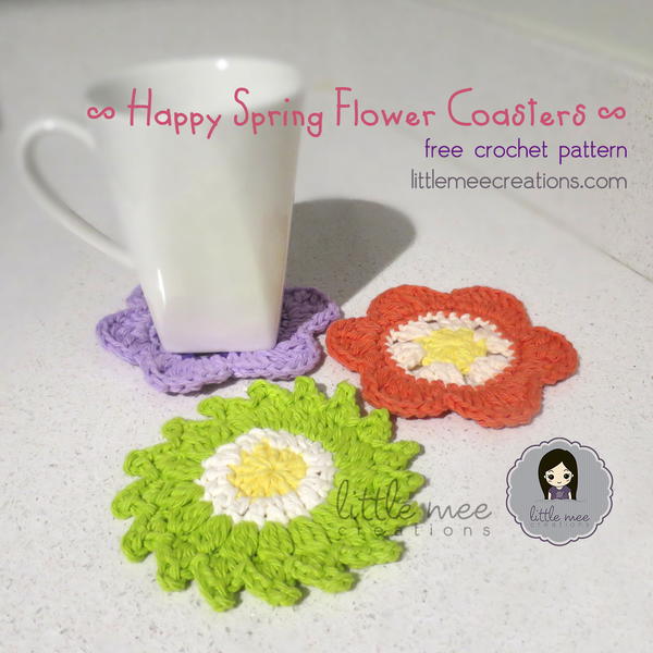 Happy Spring Flower Coasters Happy Spring Flower Coasters