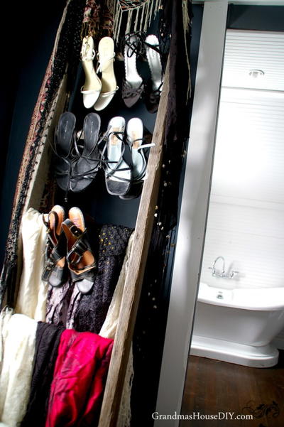 DIY Ladder Shoe Rack DIY Ladder Shoe Rack