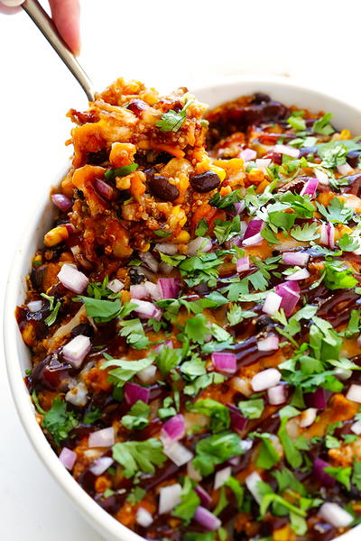 Southwest Quinoa BBQ Chicken Casserole