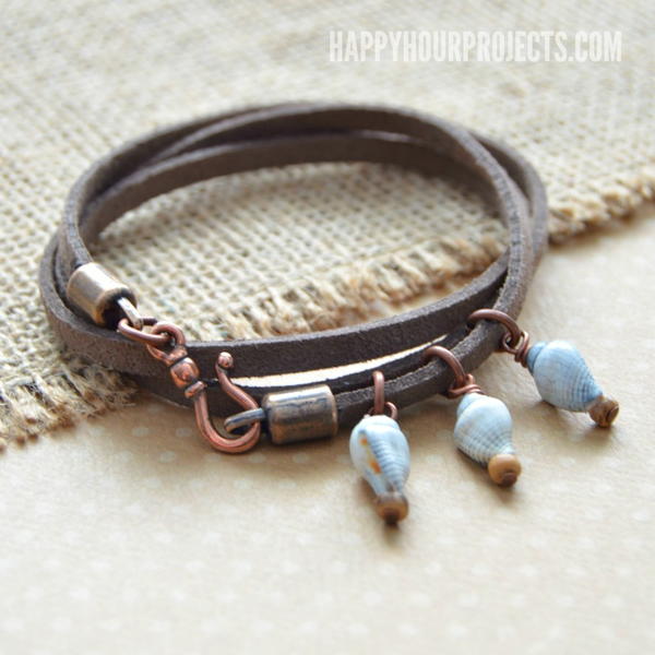 Shells and Suede DIY Bracelet Shells and Suede DIY Bracelet