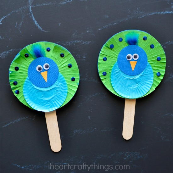 Cupcake Liner Peacock Puppets Cupcake Liner Peacock Puppets
