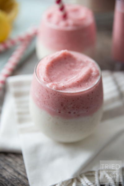 Strawberry Lemonade Layered Smoothie