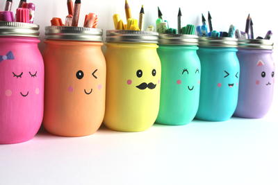 Kawaii Inspired DIY Painted Mason Jar