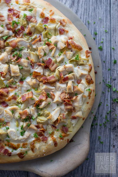 Chicken Bacon Artichoke Alfredo Pizza Chicken Bacon Artichoke Alfredo Pizza