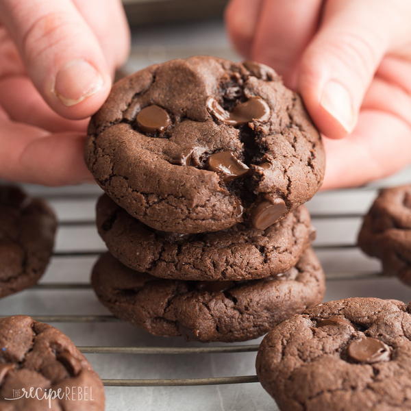 4 Ingredient Double Chocolate Cookies