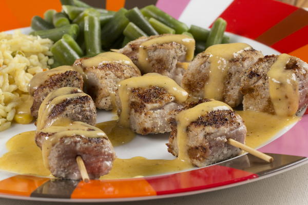 Cheesy Pork Skewers