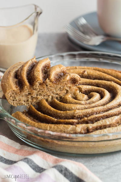 Healthier Cinnamon Roll Baked Pancake