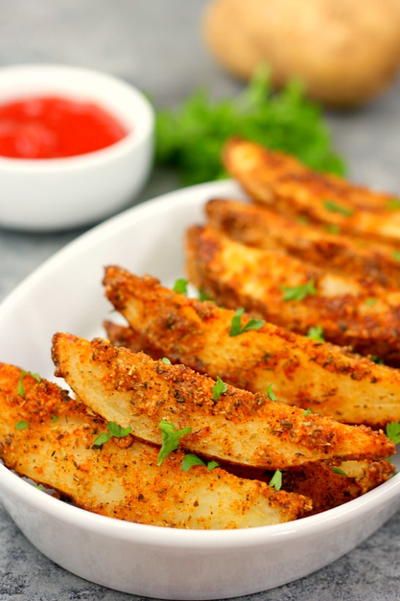 Baked Garlic Parmesan Potato Wedges Baked Garlic Parmesan Potato Wedges