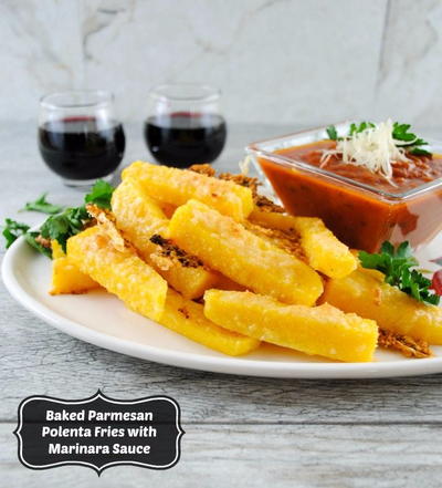 Baked Polenta Fries with Parmesan and Marinara Sauce Baked Polenta Fries with Parmesan and Marinara Sauce