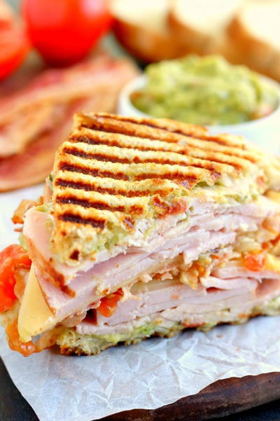 Turkey Bacon and Guacamole Panini Turkey, Bacon and Guacamole Panini