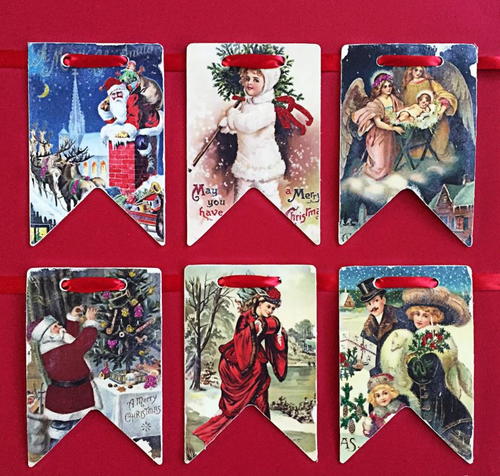 Vintage Card Christmas Banner Vintage Card Christmas Banner