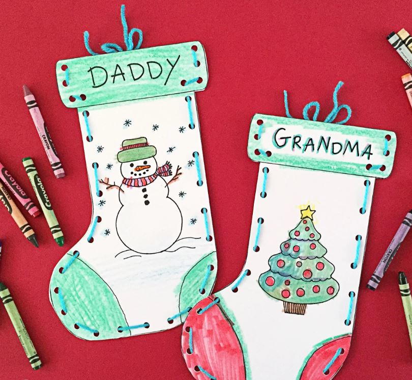 Free Printable Paper Stocking Craft for Kids | AllFreeChristmasCrafts.com