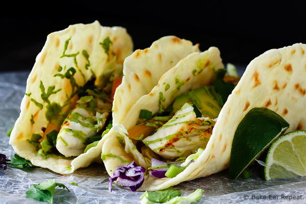 Fish Tacos with Avocado Cream Fish Tacos with Avocado Cream
