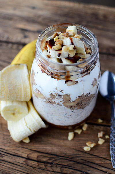 Chocolate Banana Walnut Overnight Oats Chocolate Banana Walnut Overnight Oats