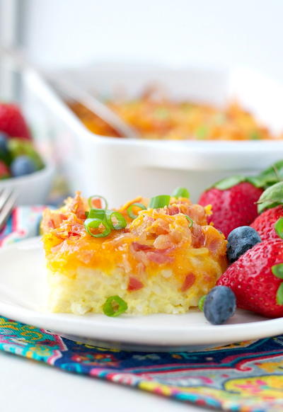 Bacon and Cheese Hash Brown Breakfast Casserole