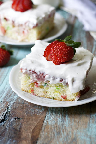 Funfetti Strawberry Poke Cake Funfetti Strawberry Poke Cake