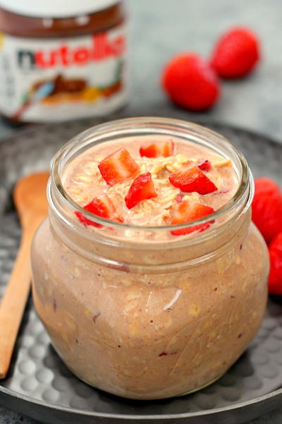 Strawberry Nutella Overnight Oats Strawberry Nutella Overnight Oats