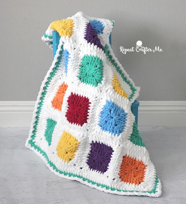 Bright and Bulky Crochet Baby Blanket Bright and Bulky Crochet Baby Blanket