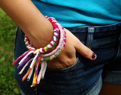 Braided Tee Shirt Bangles Braided Tee Shirt Bangles