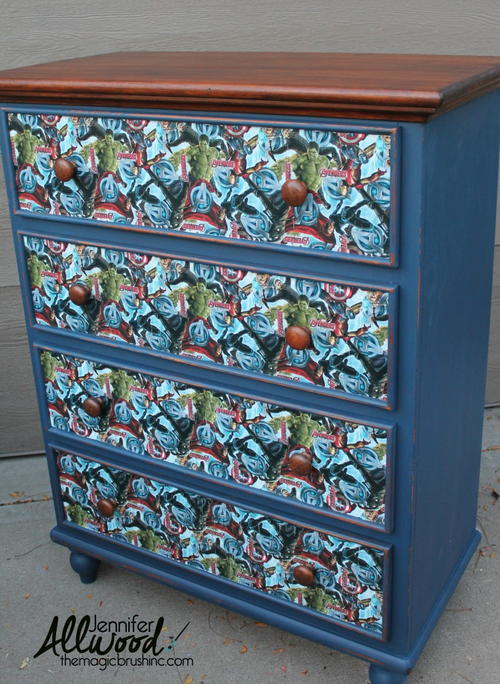 Superhero DIY Dresser Makeover Superhero DIY Dresser Makeover