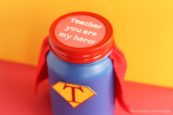 Hero Teacher Gift in a Jar Hero Teacher Gift in a Jar