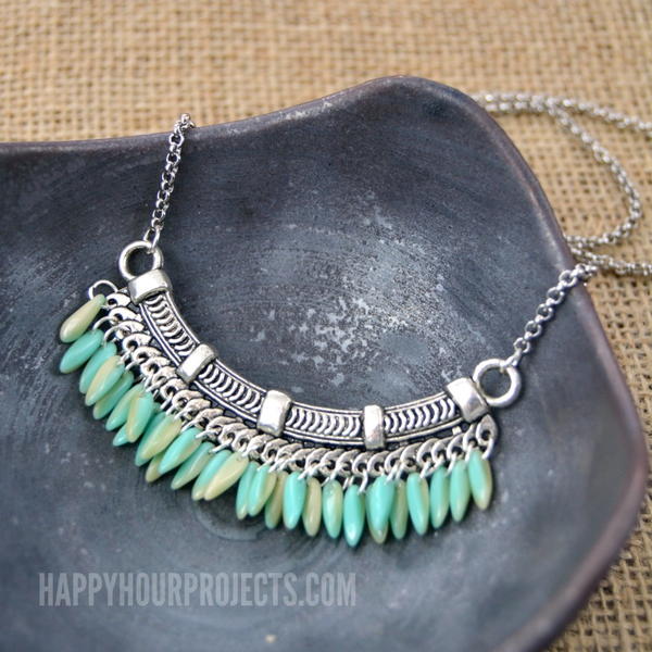 Quetzalcoatl Fringe Bib Necklace Quetzalcoatl Fringe Bib Necklace