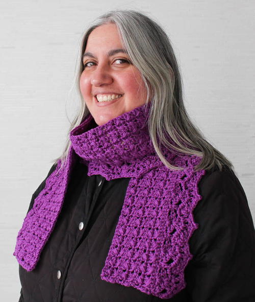 Herringbone Scarf with Lace Shells Herringbone Scarf with Lace Shells