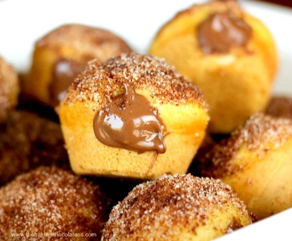 Nutella Churro Donut Poppers Nutella Churro Donut Poppers