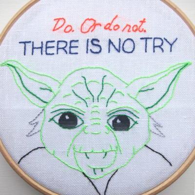 Simple Yoda Embroidery Pattern
