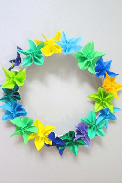 Origami Spring Wreath Idea