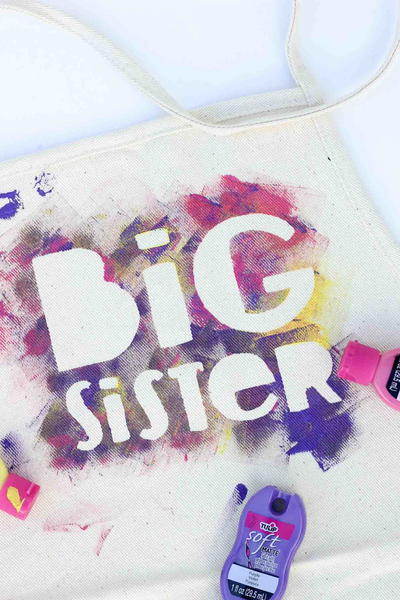 Big Sister or Big Brother Stenciled Helper Apron Big Sister or Big Brother Stenciled Helper Apron