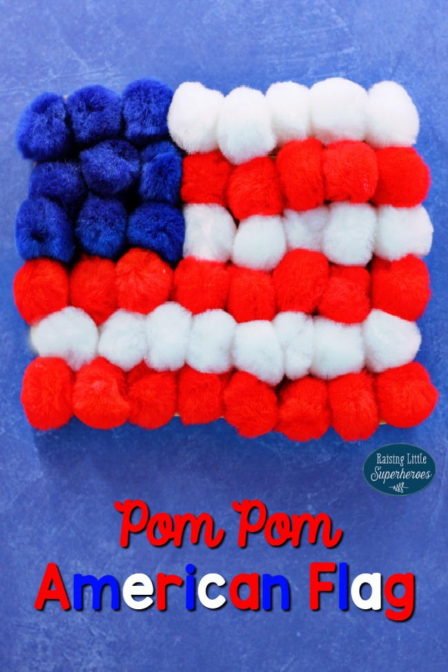 Pom Pom American Flag Craft