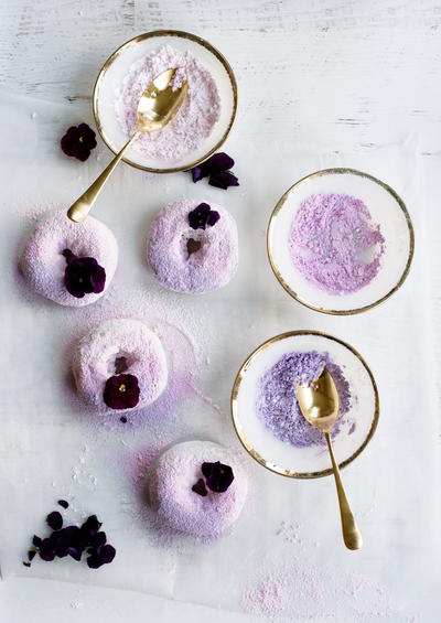 Colorful Ombré Powdered Sugar Donut DIY