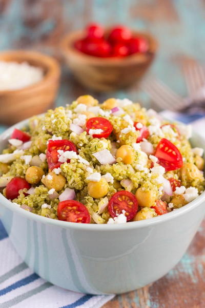 Quinoa and Chickpea Pesto Salad Quinoa and Chickpea Pesto Salad