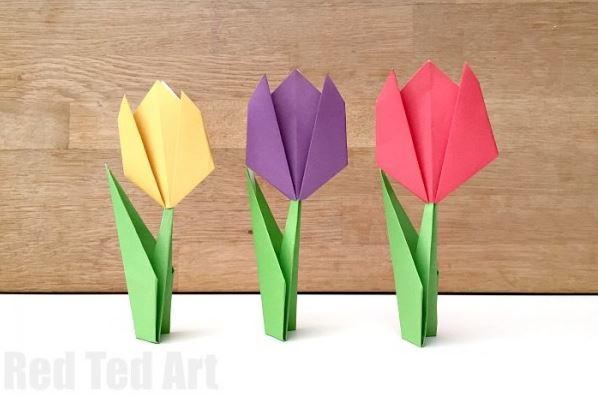 Easy Origami Paper Tulips Easy Origami Paper Tulips
